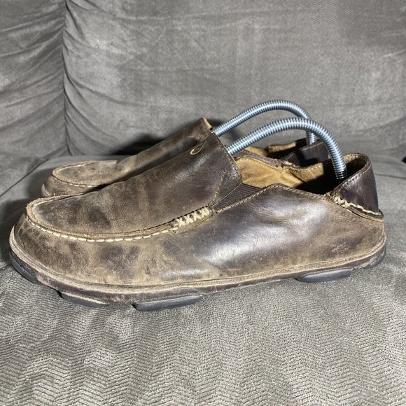 Olukai Moloa Loafer Men's Comfort Slip On Shoes Size 9 Brown Leather - Picture 4 of 11